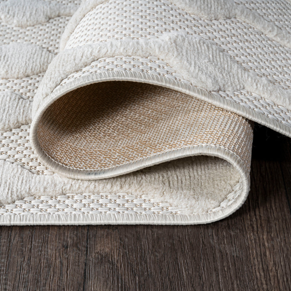 Peralta Moroccan Diamond Indoor/Outdoor Ivory 4 ft. x 6 ft. Area Rug