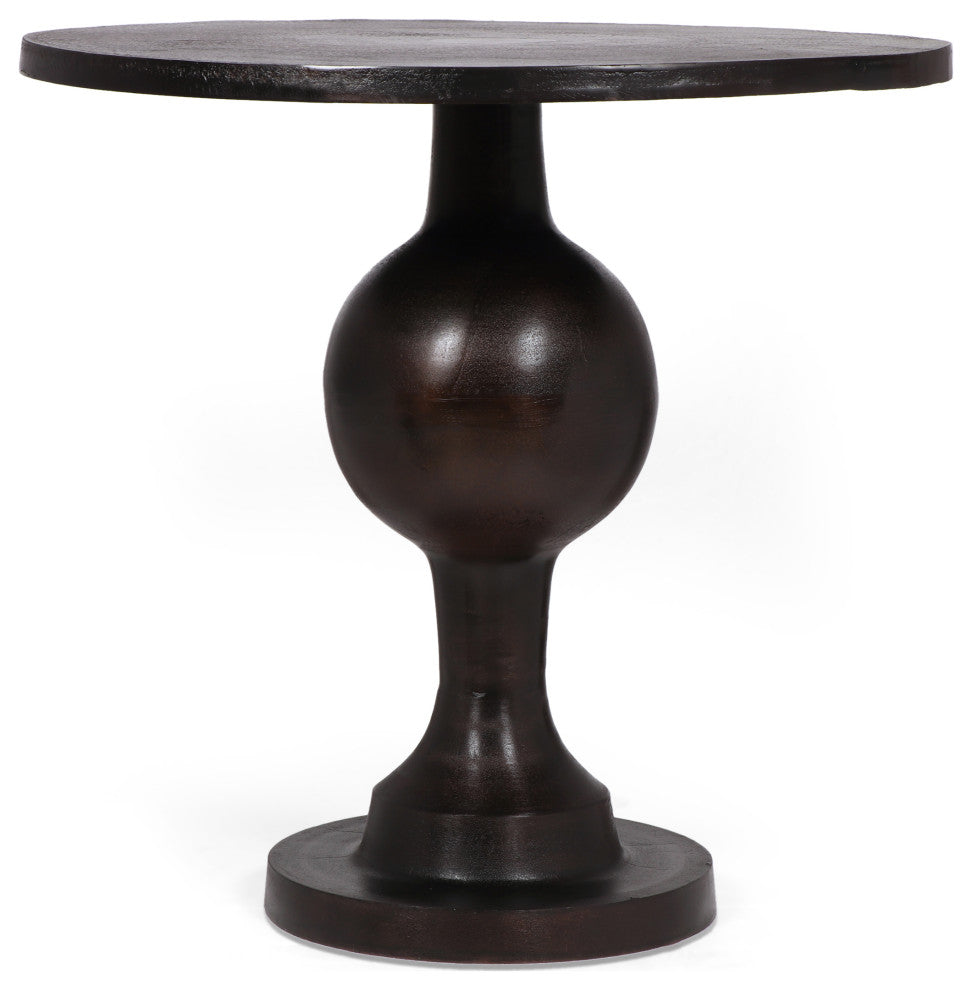 Joni Modern Handcrafted Aluminum Round Dining Table, Raw Bronze