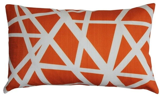 Pillow Decor - Bird's Nest Teal Throw Pillow 12X19, Orange
