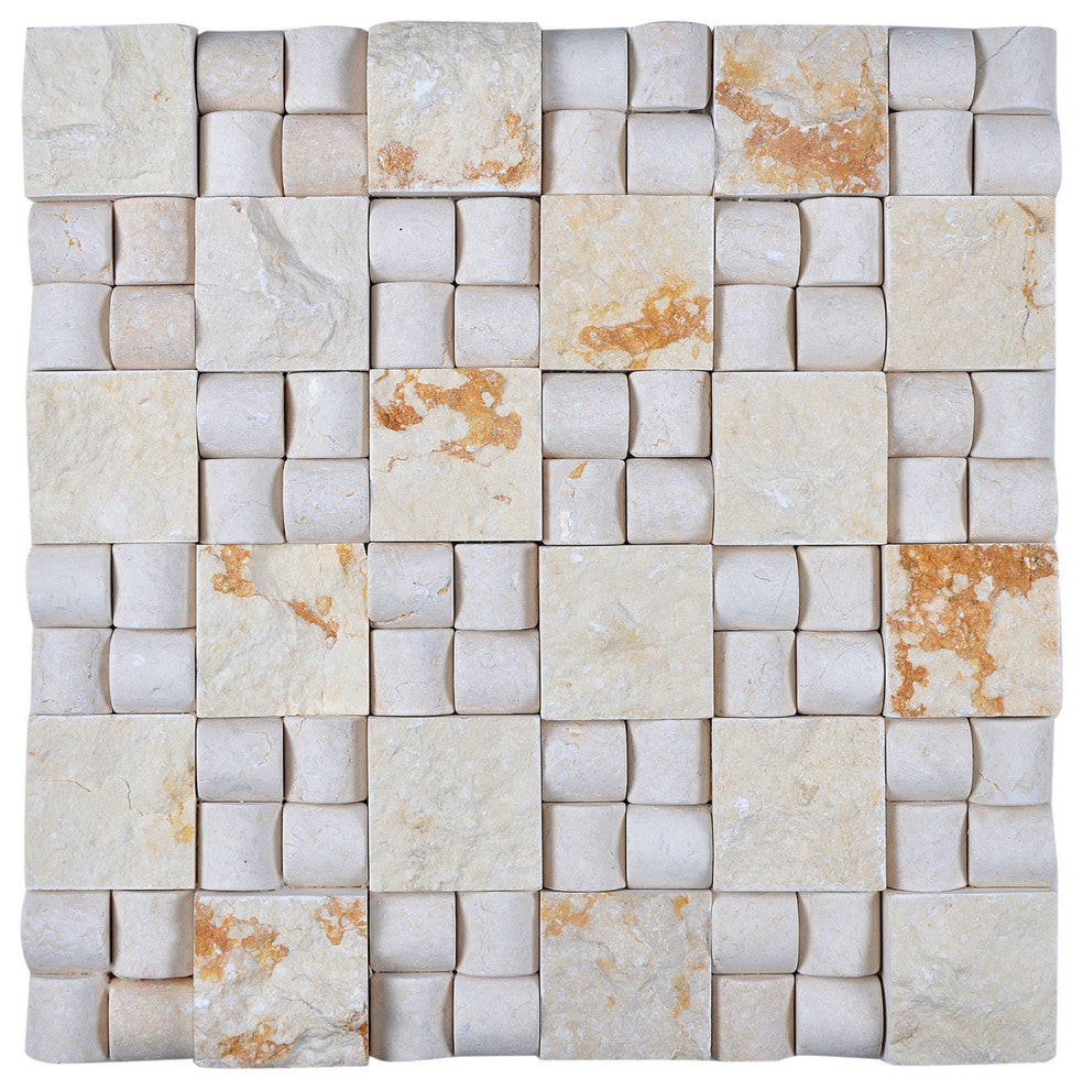 Legion Furniture 11.75"x11.75" Coliseum Sand Mosaic Tile