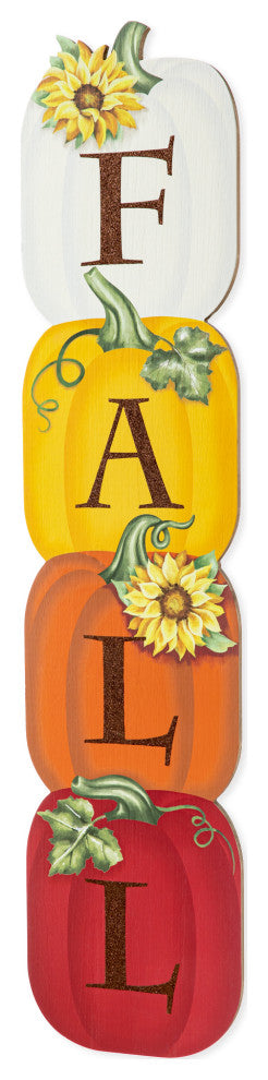 42"H Fall Wood Stacked Pumpkin Porch Decor