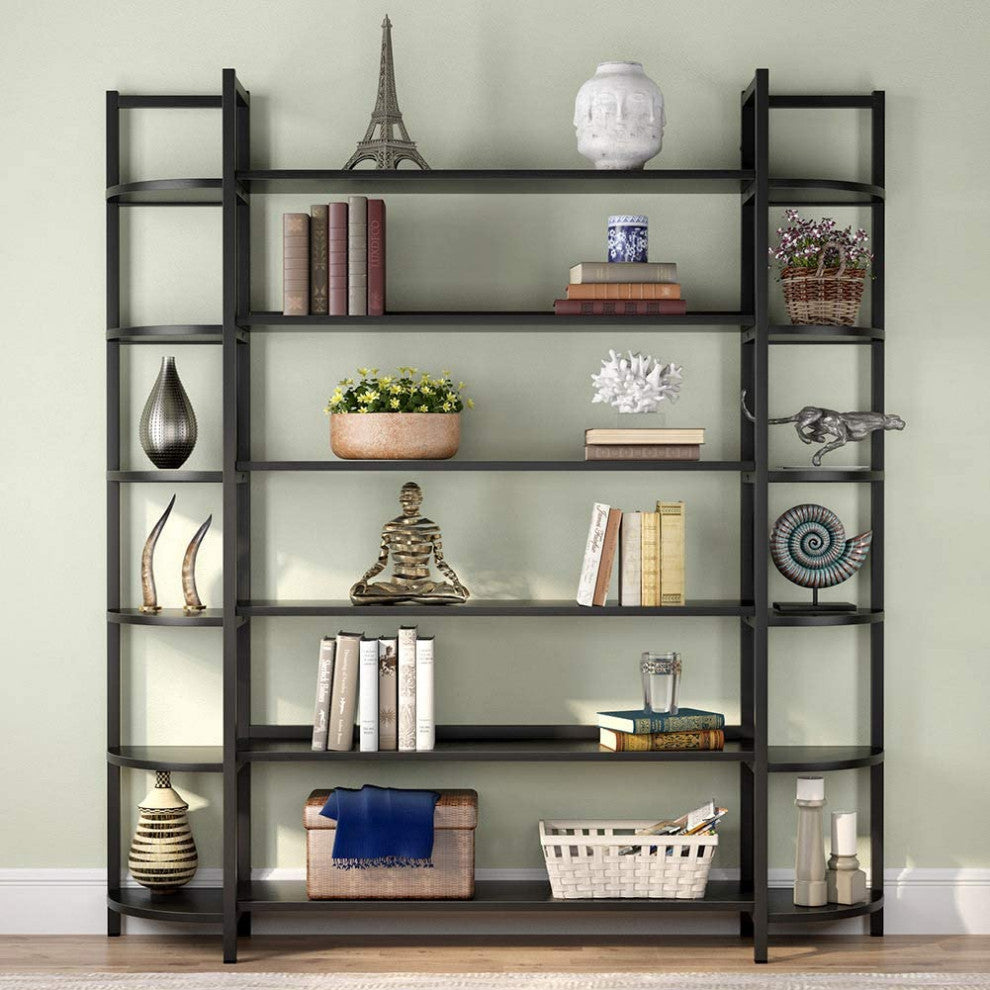 Triple Wide 6-Shelf Bookshelves