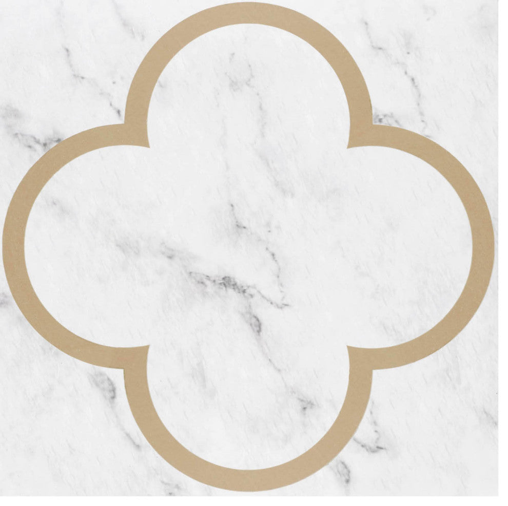 PowerSellerUSA Self-Stick Vinyl Modern Geometric 20-Pcs 1.5mm Thick Tiles 12"