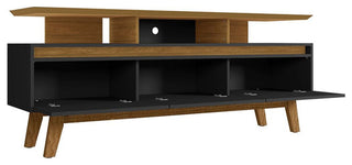 Yonkers 70.86 TV Stand in Black and Cinnamon