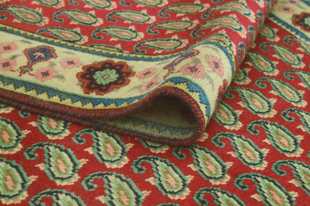 Fine Vintage Distressed Ashley Red/Beige Runner, 3'3x9'8