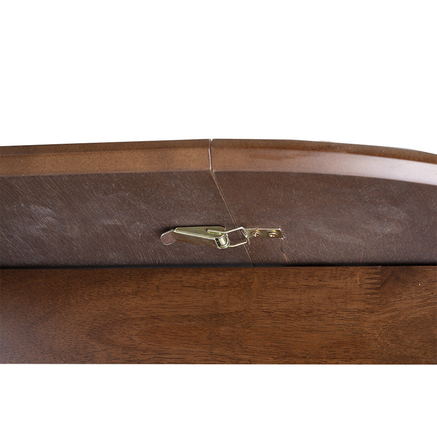 Extendable Round Dining Room Table, Modern Solid Wood, Medium Brown