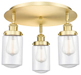 Innovations Dover 3 16.25" Flush Mount Satin Gold