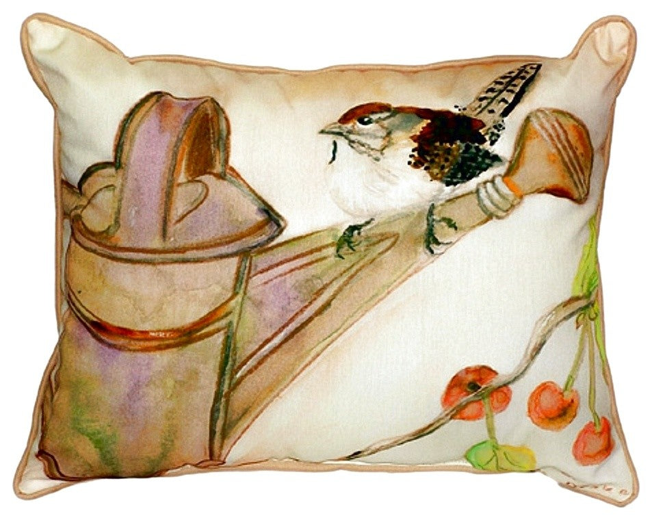 Carolina Wren Extra Large Zippered Pillow 20x24