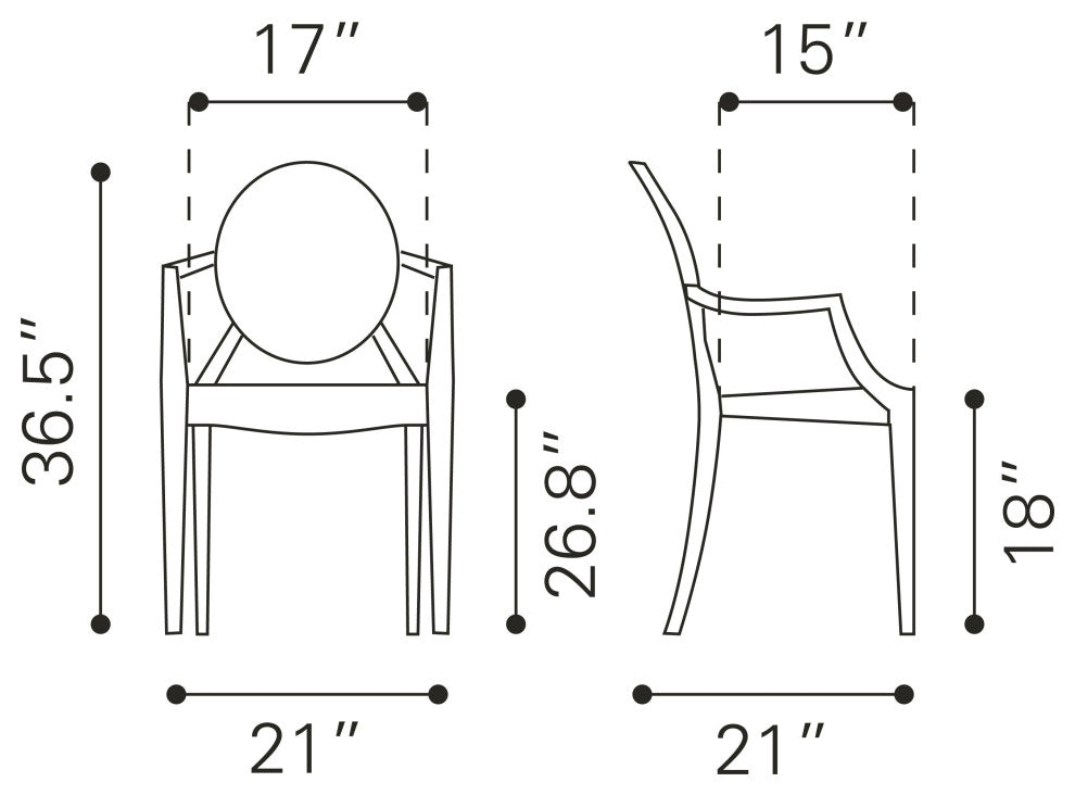 Anime Dining Chair, Set of 4 White