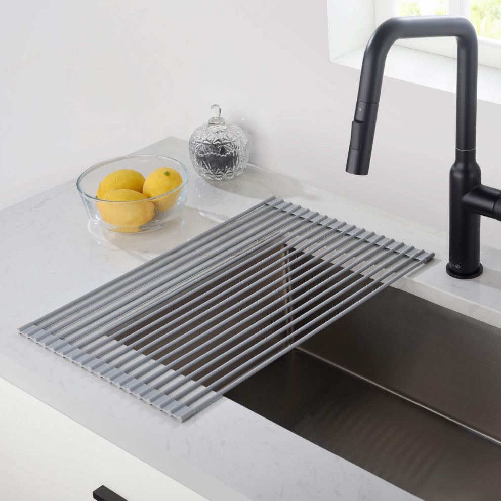KIBI Multipurpose Stainless Steel Roll Up Drain Tray, 17"