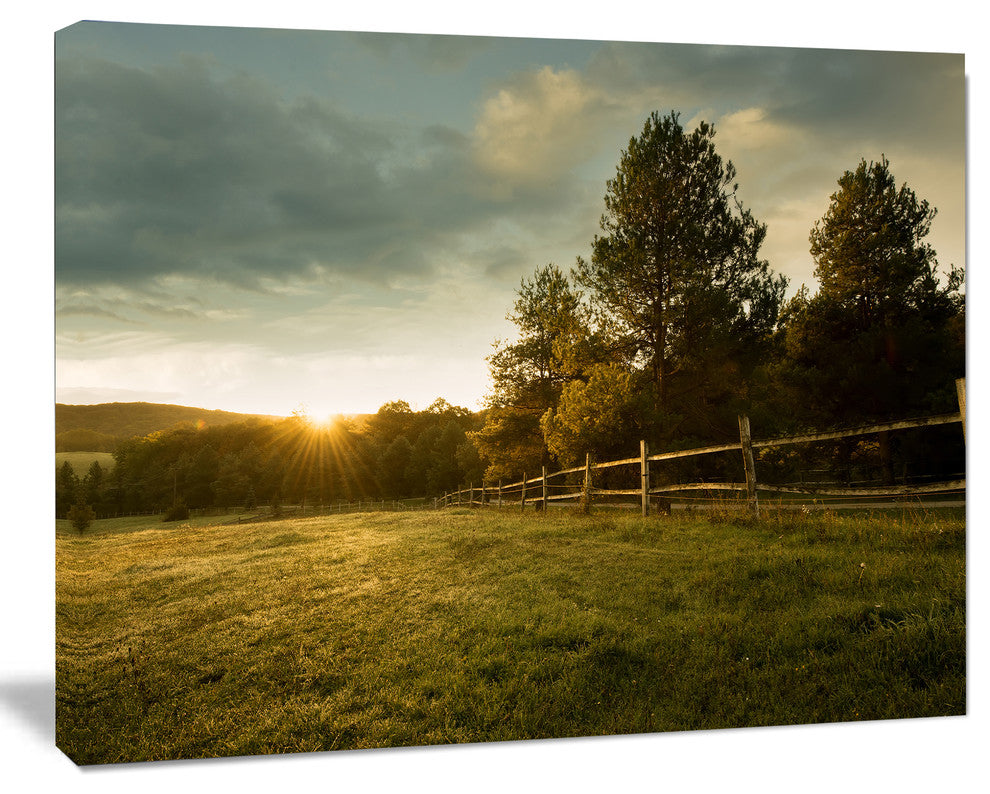 Beautiful Sunrise in the farm, Landscape Canvas Art Print, 60x40