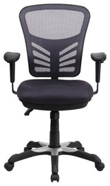 Pemberly Row Contemporary Mid Back Mesh Swivel Office Chair in Dark Gray
