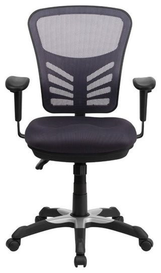 Pemberly Row Contemporary Mid Back Mesh Swivel Office Chair in Dark Gray