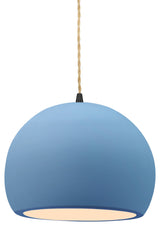 Radiance Small Globe 1-Pendant, Sky Blue/Matte Black/Beige Twisted, LED