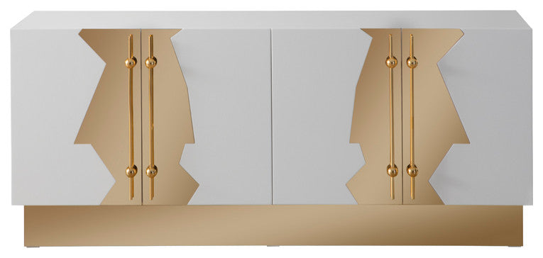 Callista Sideboard, White and Gold
