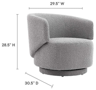 Celestia Boucle Fabric Swivel Chair