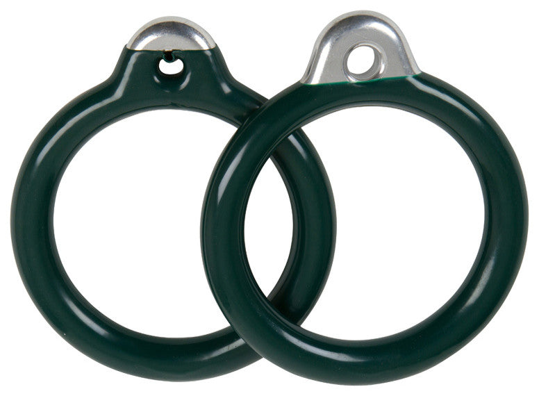 Swing Set Coated Round Trapeze Rings, Set of 2, Green