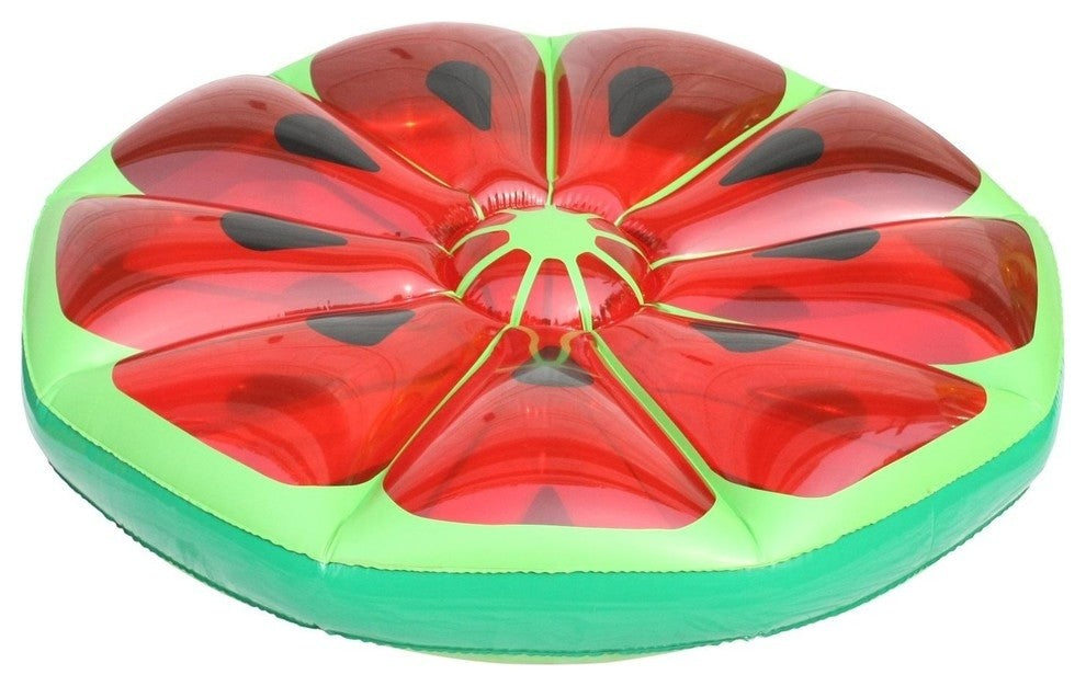 49" Inflatable Watermelon Fruit Slice Swimming Pool Island Lounger Raft Float