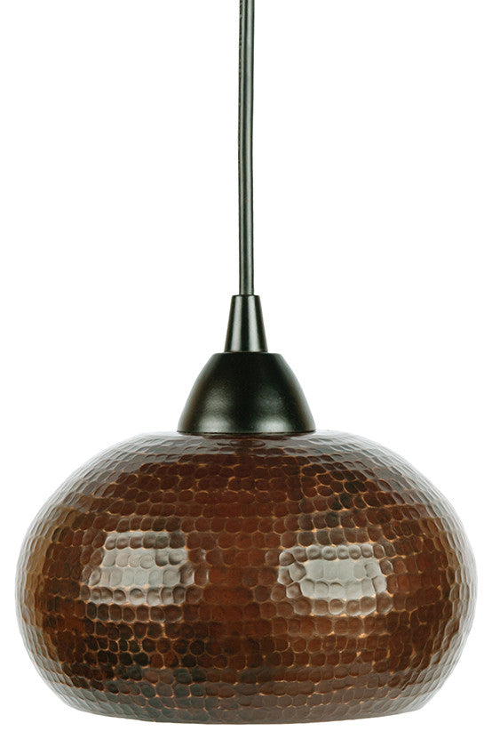 Hand Hammered Copper 7" Globe Pendant Light