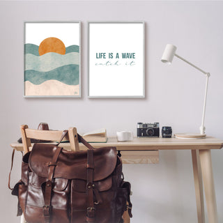 Life's A Wave Abstract Summer Sunrise Beach,16 x 20