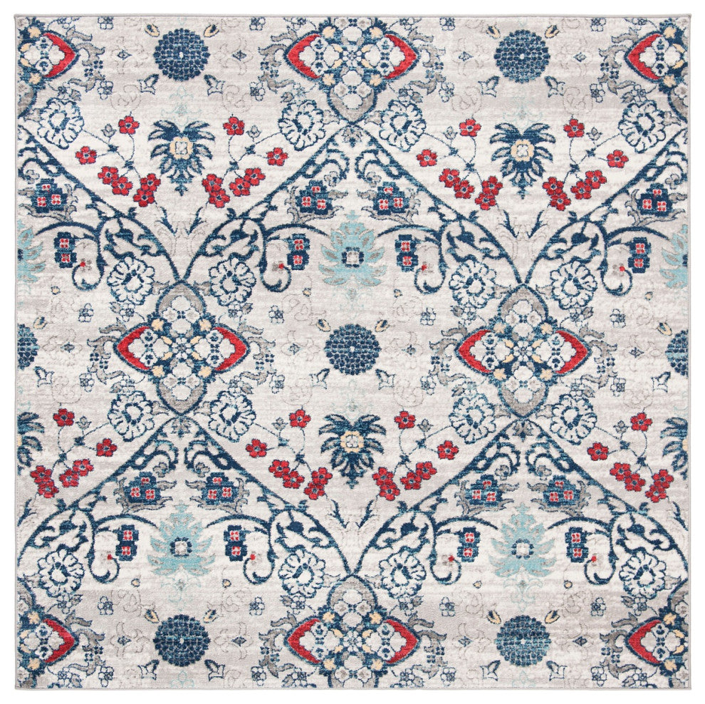 Safavieh Brentwood Bnt894M  Rug, Navy/Gray, 6'7"x6'7" Round