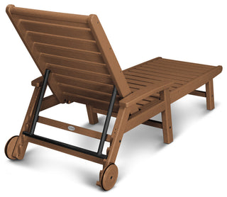 POLYWOOD Signature Chaise With Wheels, Teak