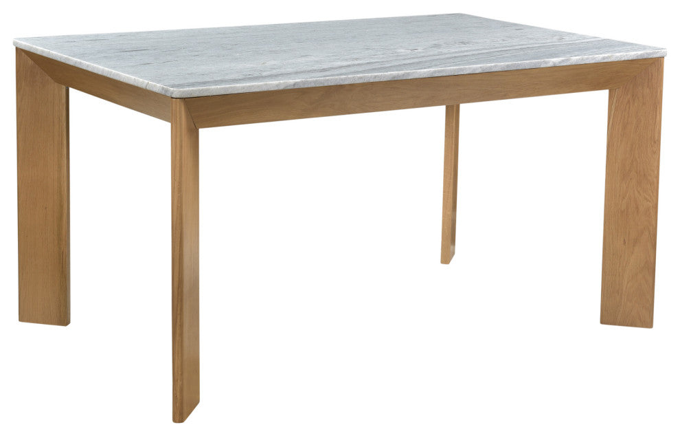 First of A Kind Angle Ashen Gray Marble Dining Table Rectangular Small