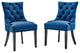 Regent Tufted Performance Velvet Dining Side Chairs - Set of 2 Navy