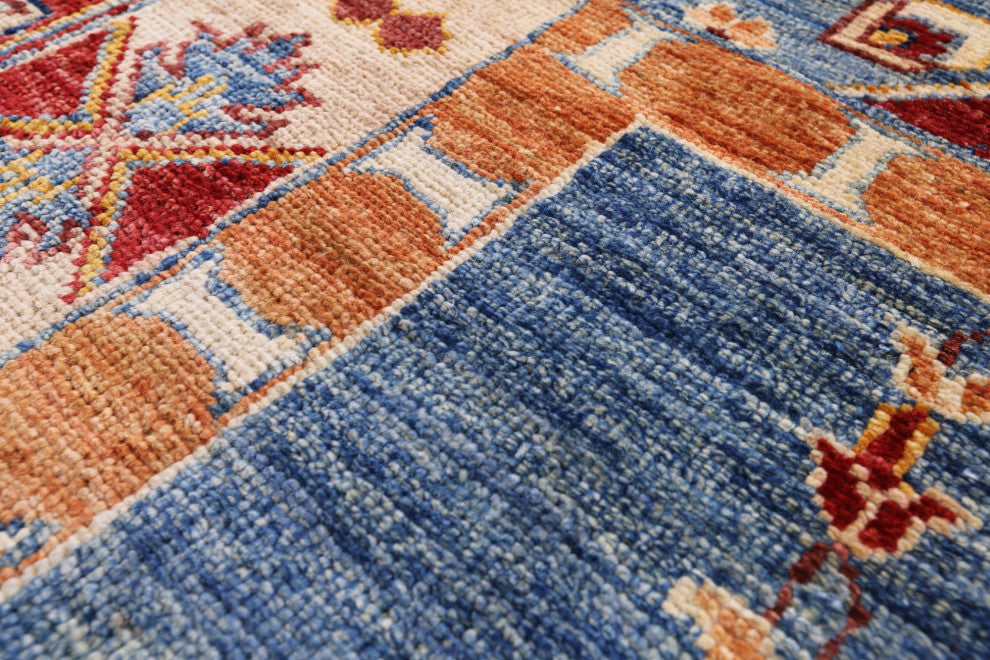 5' 2" X 6' 9" Handmade Super Kazak Wool Rug Q11026