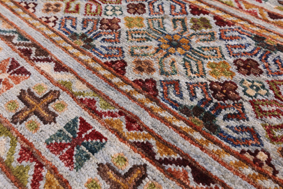 4' 2" X 5' 11" Khorjin Super Kazak Hand-Knotted Rug - Q12514
