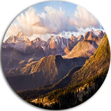 Clouds Over Long'S Peak Landscape, Large Disc Metal Wall Art, 23"