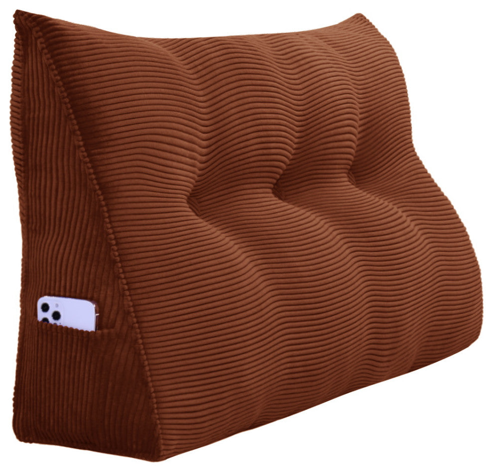 WOWMAX Wedge Pillow, Headboard Cushion Backrest Coffee, 39x20x8