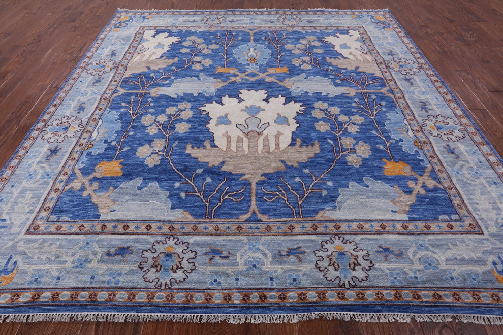 10' Square Turkish Oushak Hand-Knotted Wool Rug - Q13555