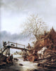 Isaac Van Ostade a Winter Scene Premium Canvas Print
