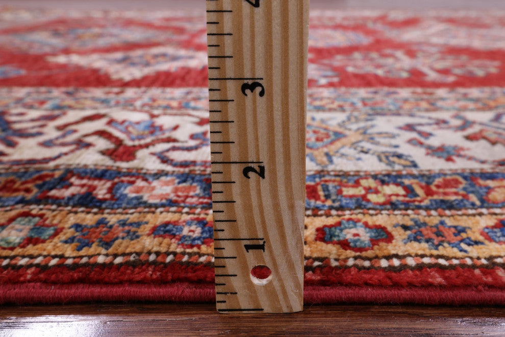 5' 7" X 7' 9" Super Kazak Geometric Handmade Wool Rug Q10254