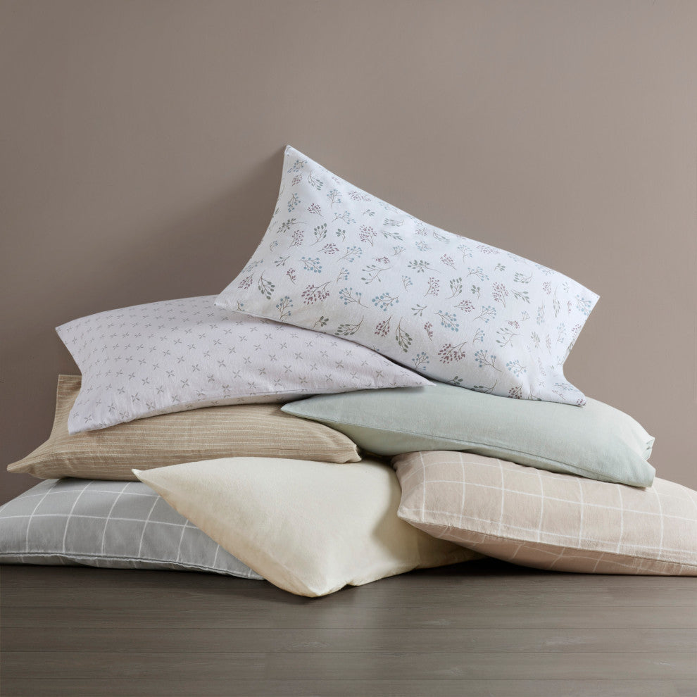 Beautyrest Oversized Flannel 4 Piece Sheet Set, Grey Windowpane