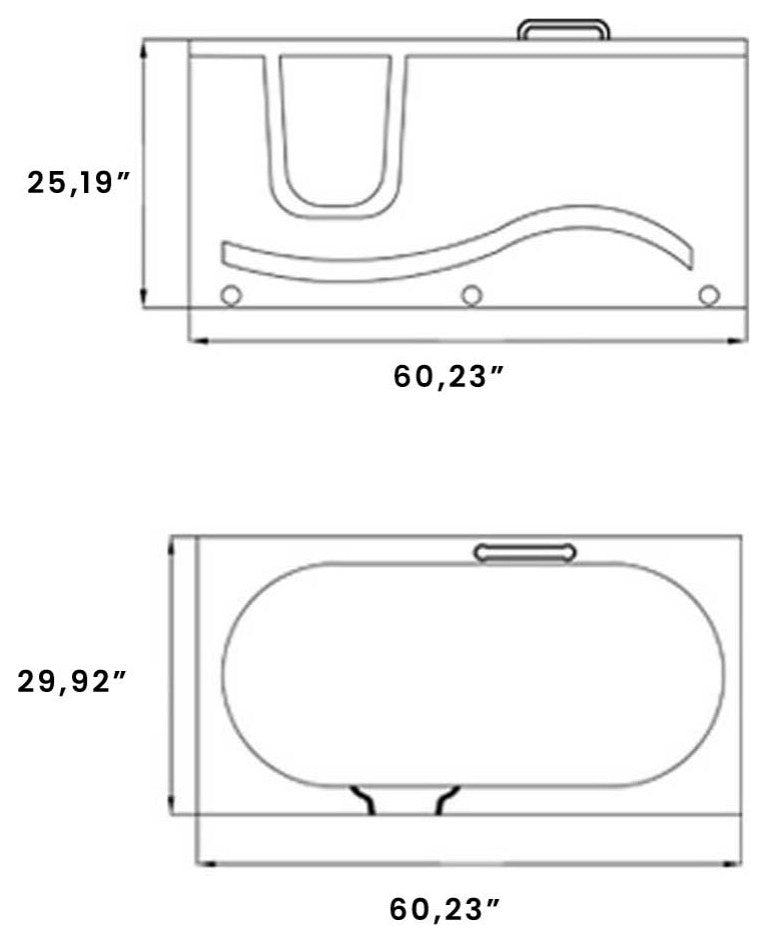 Whirlpool Walk-in Tub 60 x 30 6 jets Left-side Door - Dolly