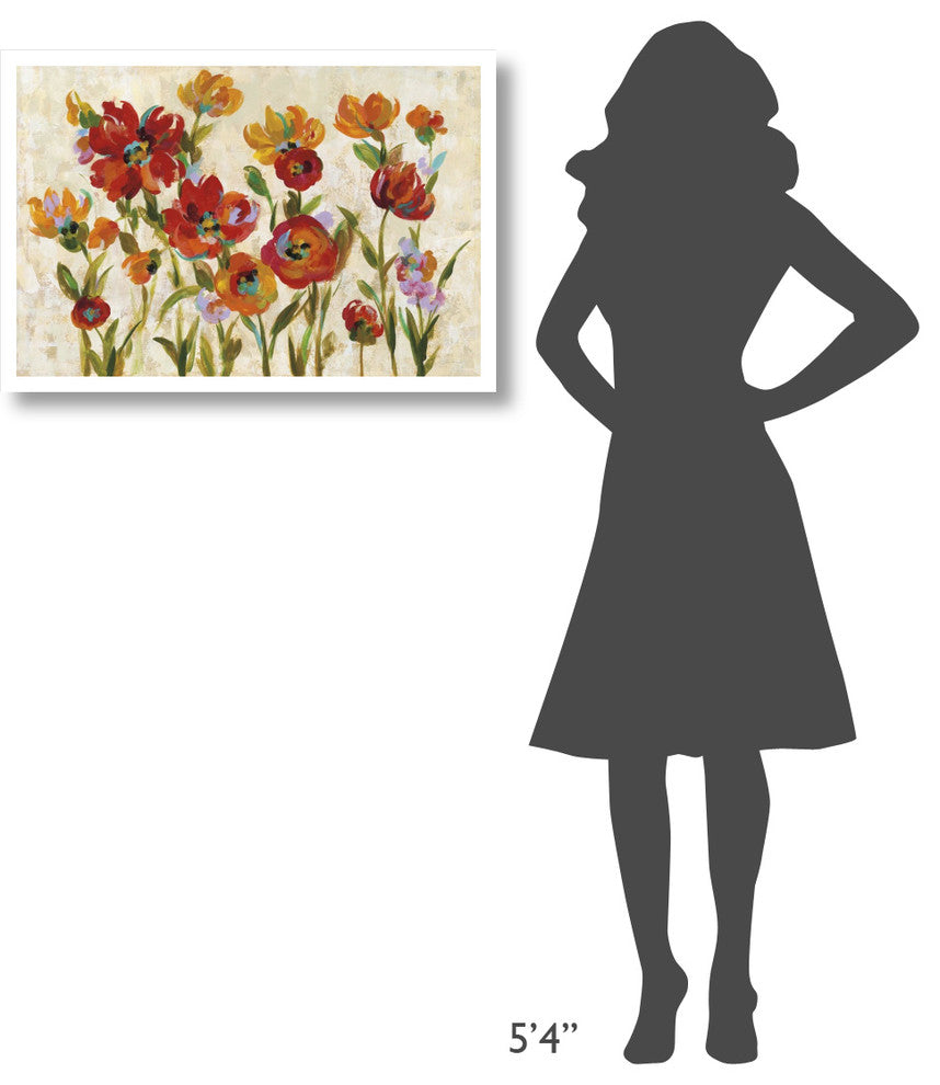 "July in the Garden I Cream" Digital Paper Print by Silvia Vassileva, 32"x22"