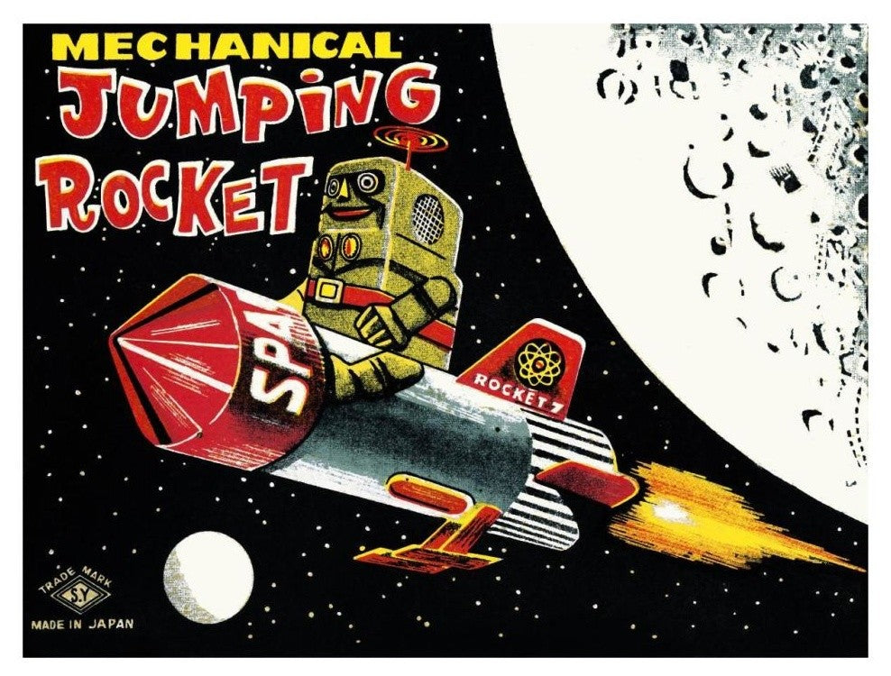 "Mechanical Jumping Rocket" Digital Paper Print by Retrobot, 32"x25"