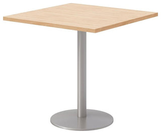 30" Square Pedestal Table - Maple Top - Silver Base