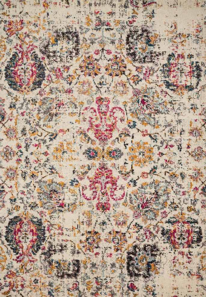 Ivory, Pink, Gold Nadia Area Rug by Loloi II, 1'6"x1'6" Sample Swatch