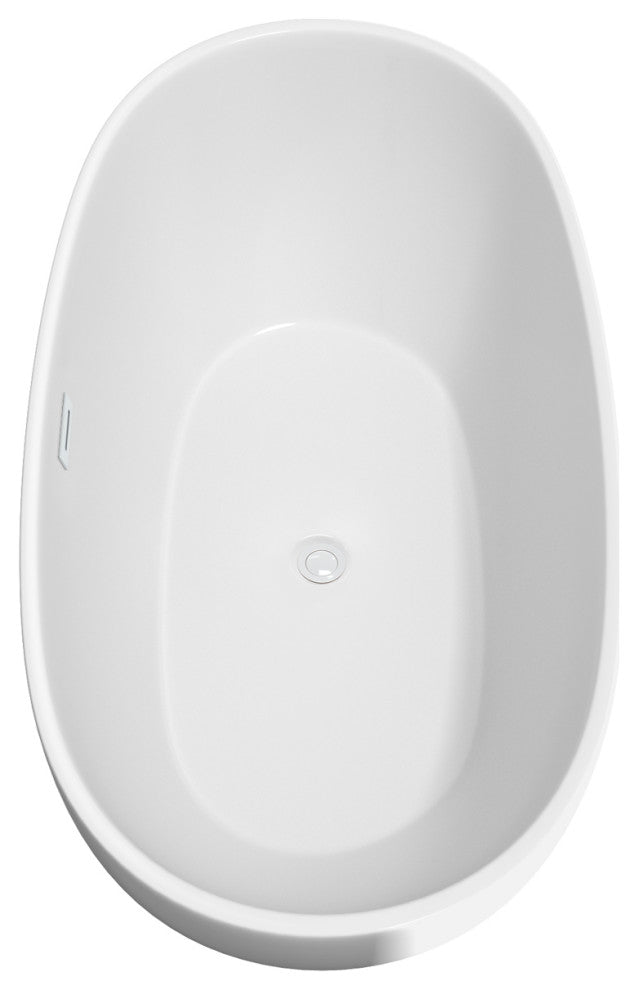 Juno Freestanding Bathtub, Shiny White Trim, 63", No Faucet