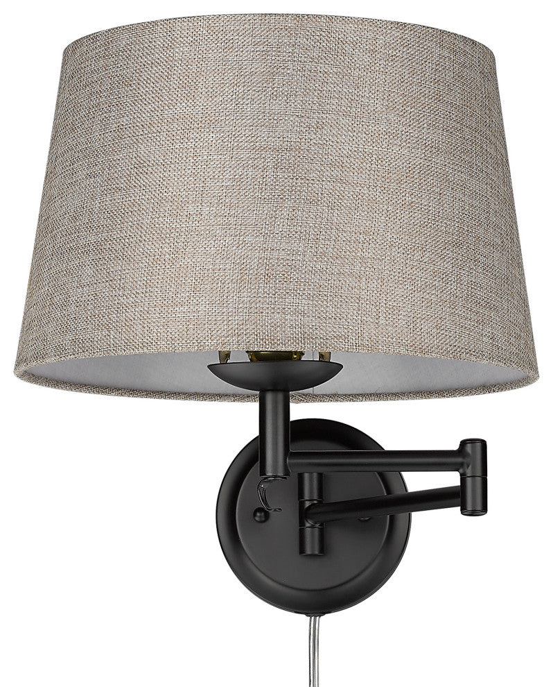 Eleanor 1 Light Articulating Wall Sconce With Natural Sisal Shade