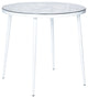 Devon Outdoor Patio 31" Round Aluminum Glass Top Bistro Table, White