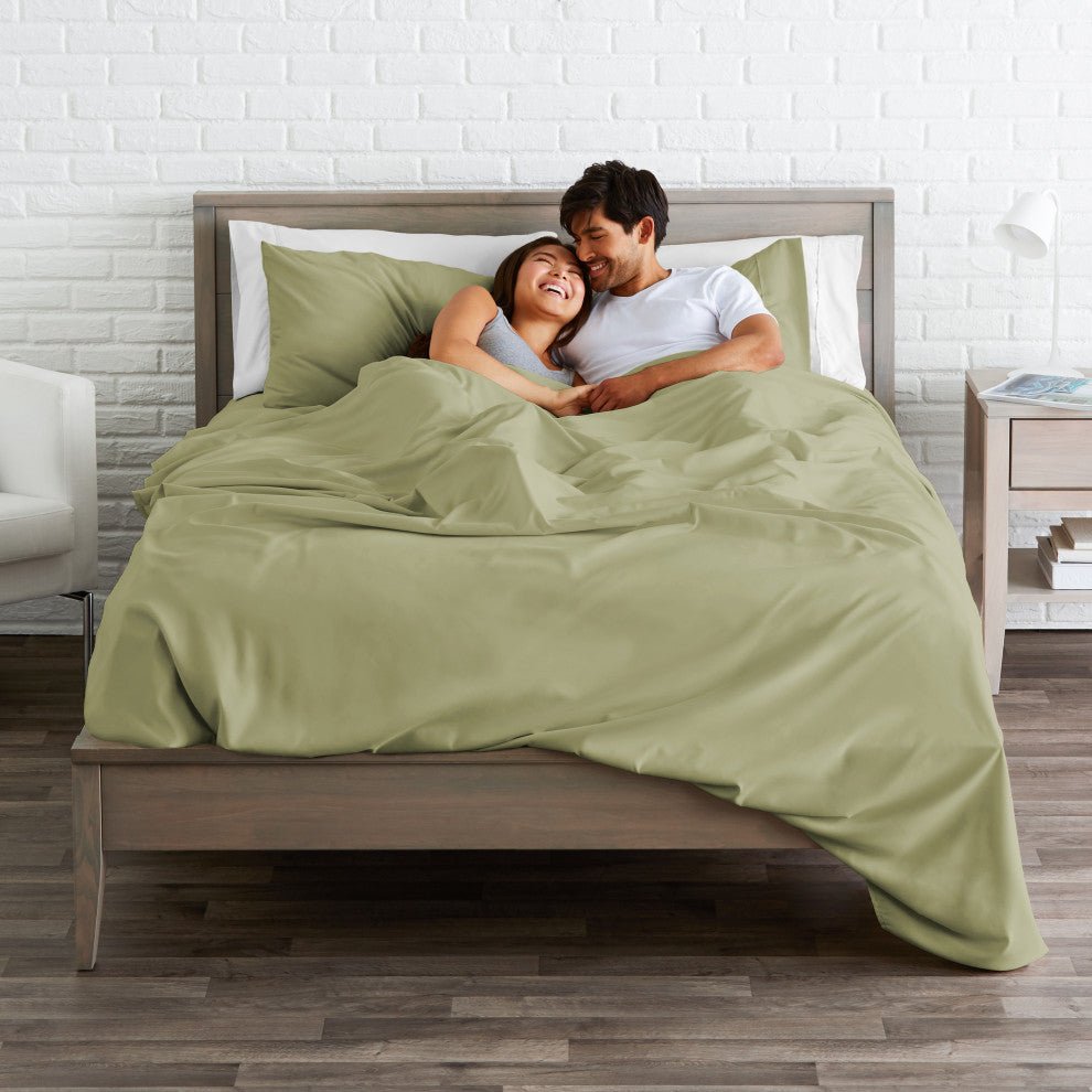 Bare Home 1800 Microfiber Sheet Set, Sage, Twin