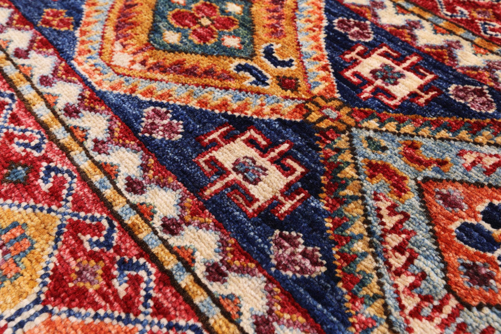 Khorjin Super Kazak Hand-Knotted Wool Rug 3' 10" X 5' 9" Q10777