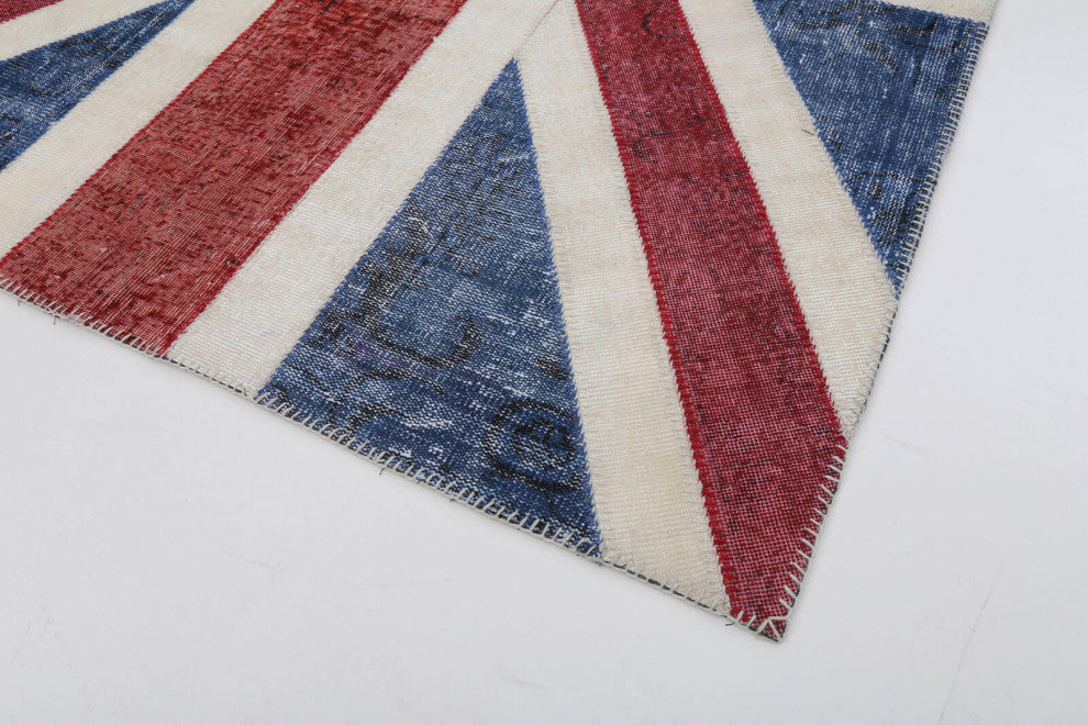 Rug N Carpet - Hand-knotted Anatolian 5' 8'' x 7' 11'' Flag Patchwork Rug