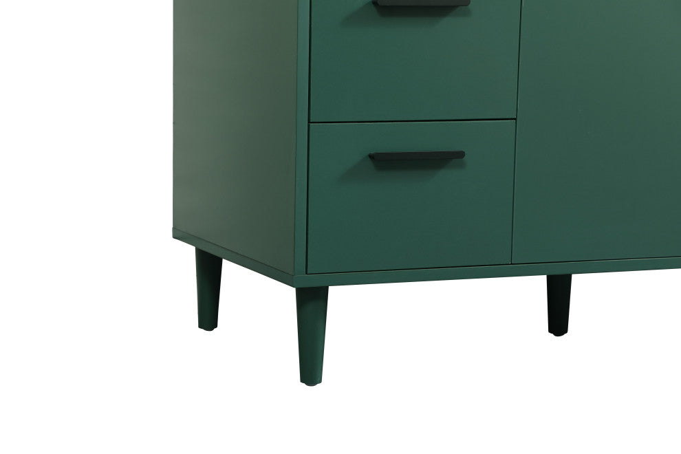 Home Living Modern Natural Oak-Light Bathroom Vanity, Green, 48"