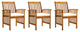 Vidaxl Garden Dining Chairs 3-Piece Set With Cushions Solid Acacia Wood