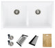33" Dual Mount Workstation Double Bowl White Granite Kitchen Sink